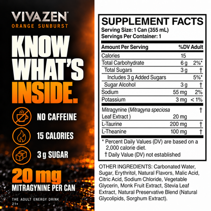 Botanical Energy Seltzer - Orange Sunburst - Ingredients