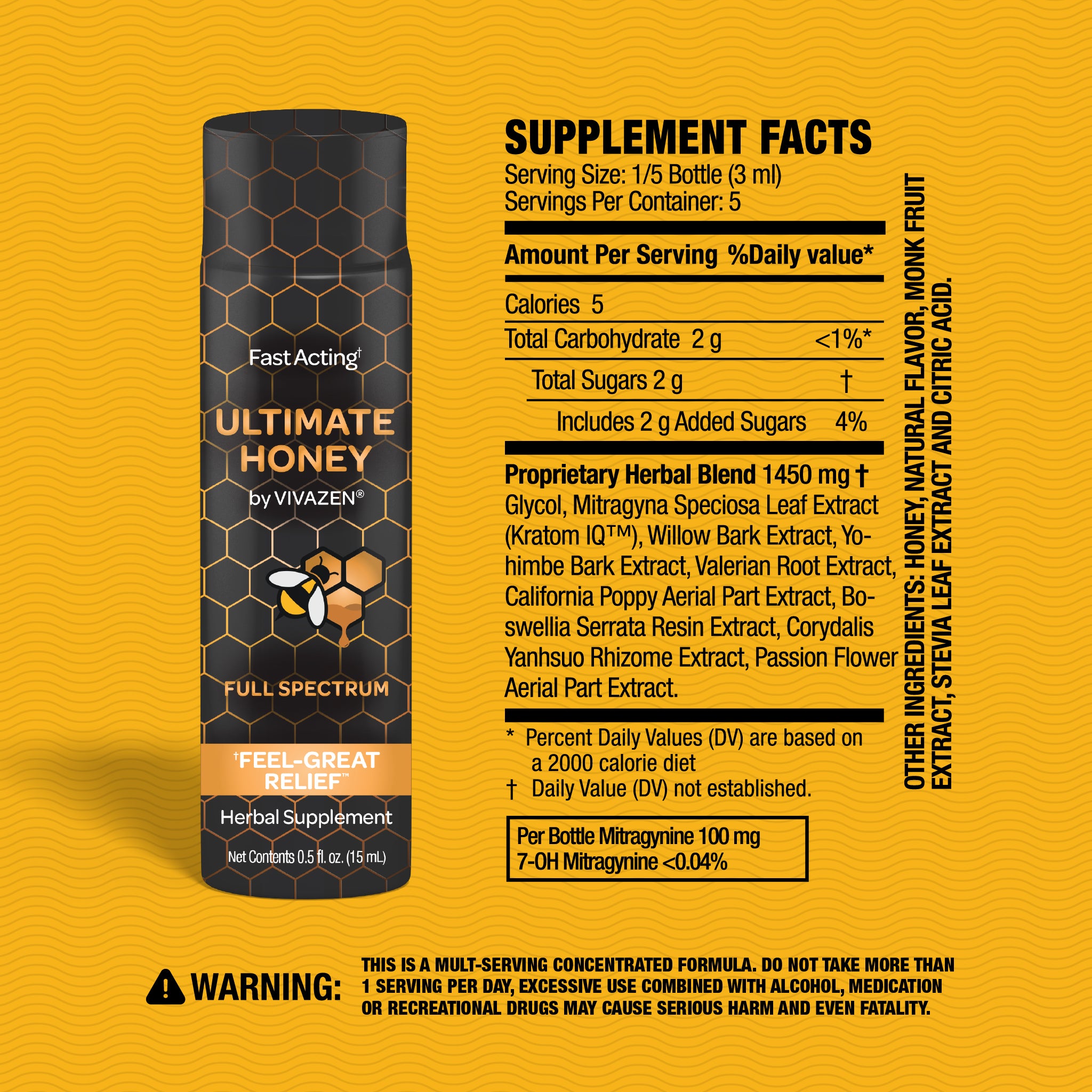 VIVAZEN® Ultimate Honey Bottle | Herbal Infused Honey for Energy