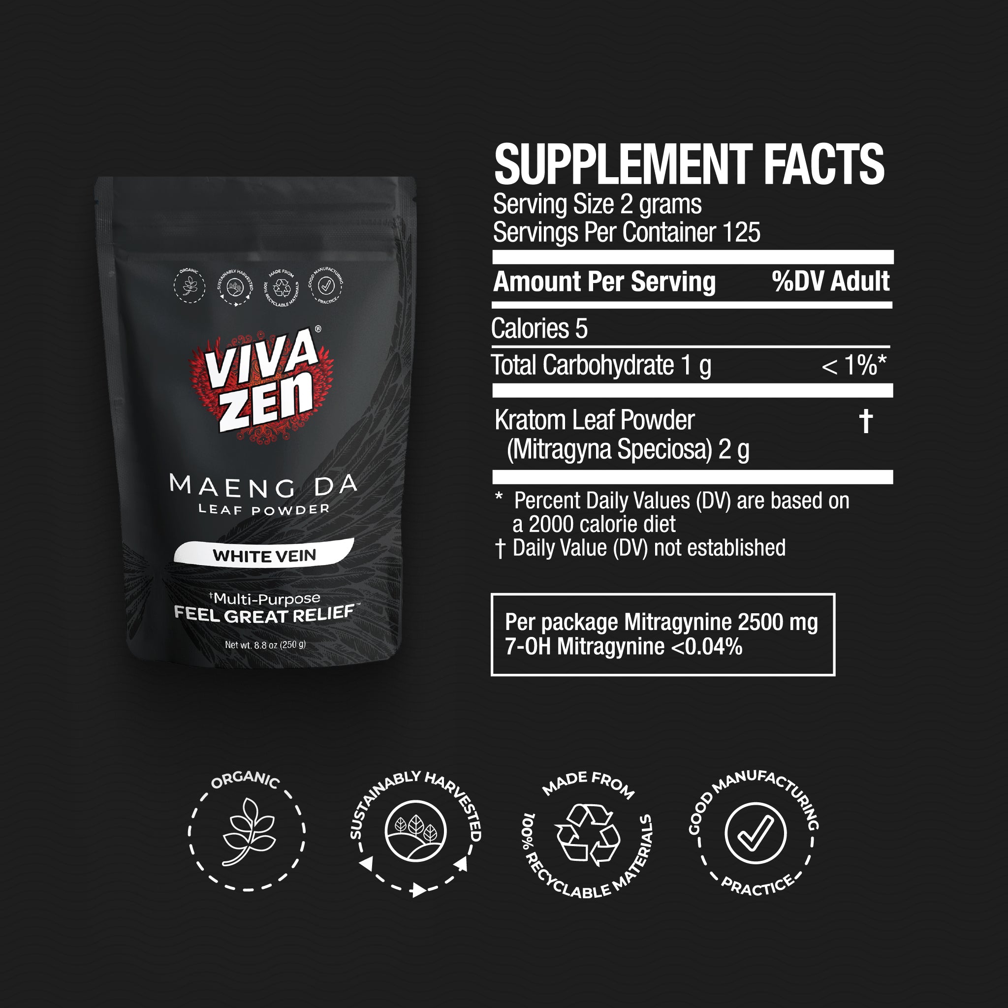 VIVAZEN® Maeng Da Powder | White Vein for Focus & Stamina - Vivazen®