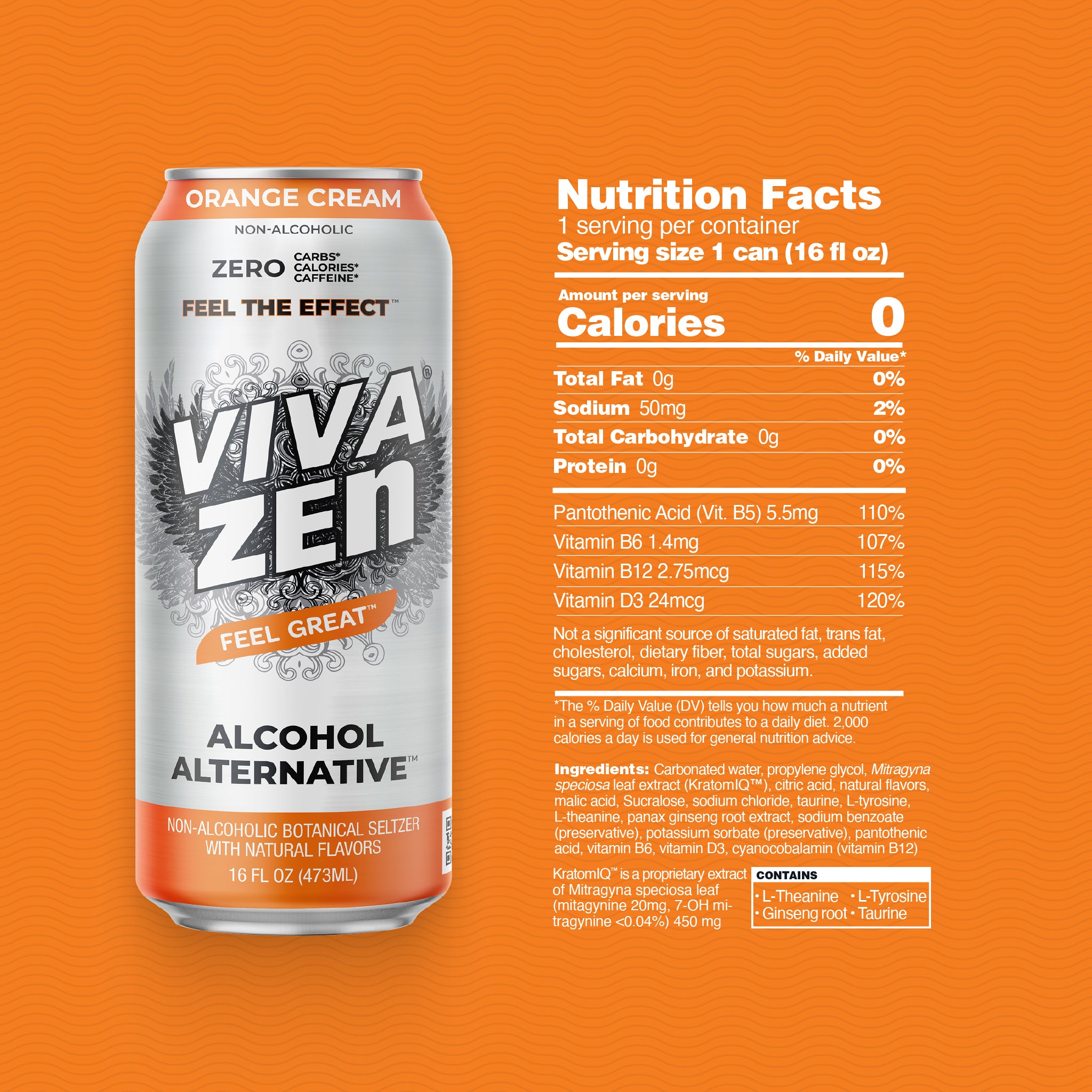 VIVAZEN® Botanical Seltzer Orange Cream | Smooth Seltzer - Vivazen®