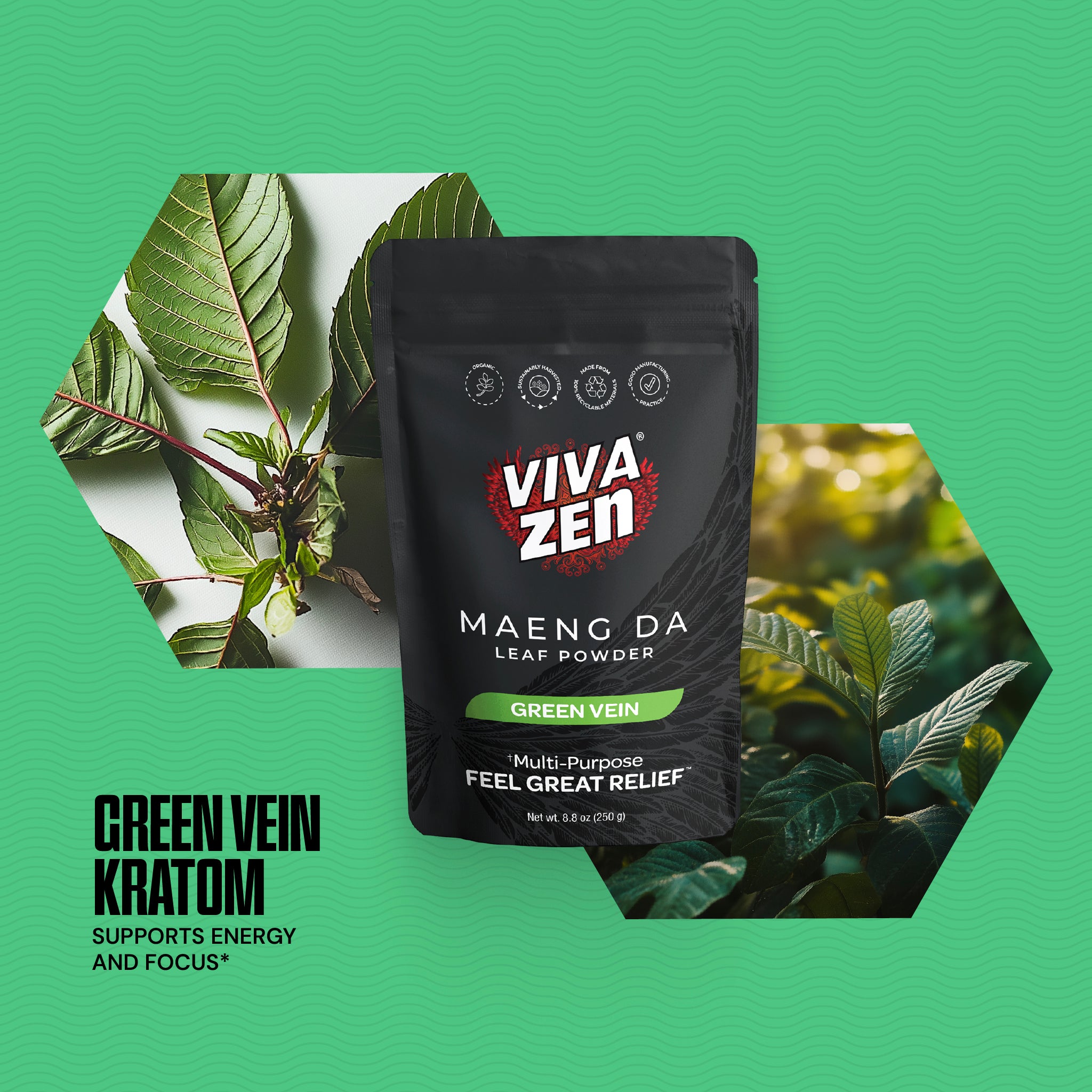 VIVAZEN® Maeng Da Powder | Green Vein for Energy & Clarity - Vivazen®